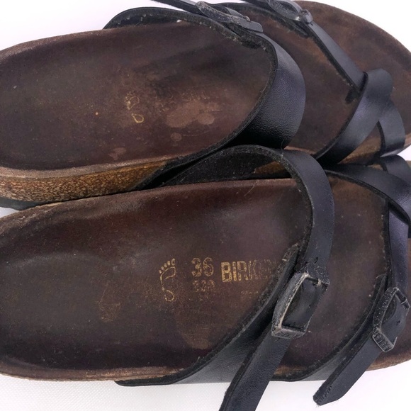Birkenstock Black Slip On Sandal Shoes Size 5 - Picture 7 of 9